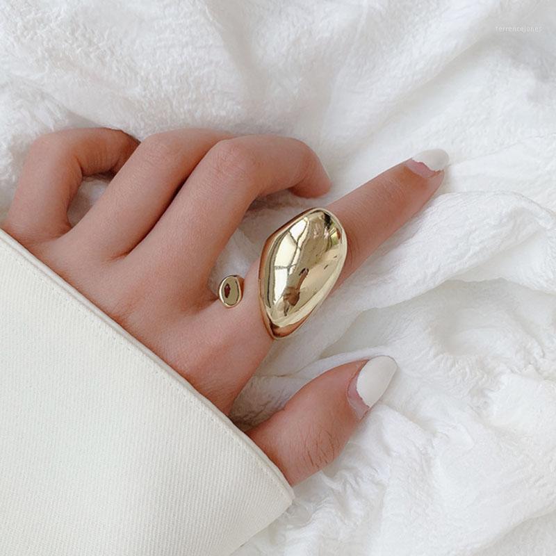 

Wedding Rings Exaggeration Gold Color Big Dome Ring For Women Luxury Punk Cool Triangle Oval Water Drop Shape Jewelry1