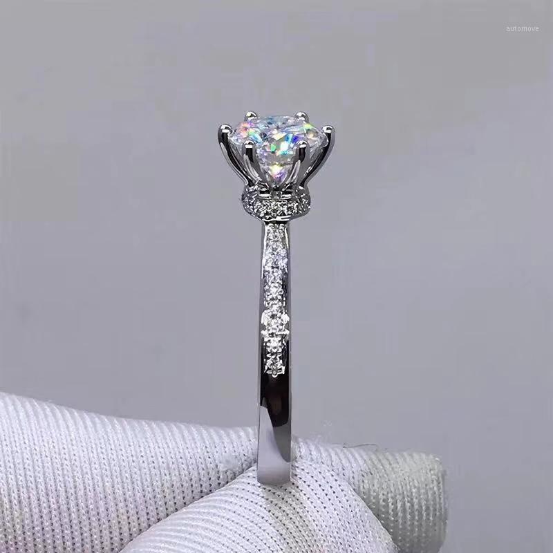 

exquisitie crackling moissanite gemstone ring women jewelry gift engagement ring six claw set shiny better than diamond gift1
