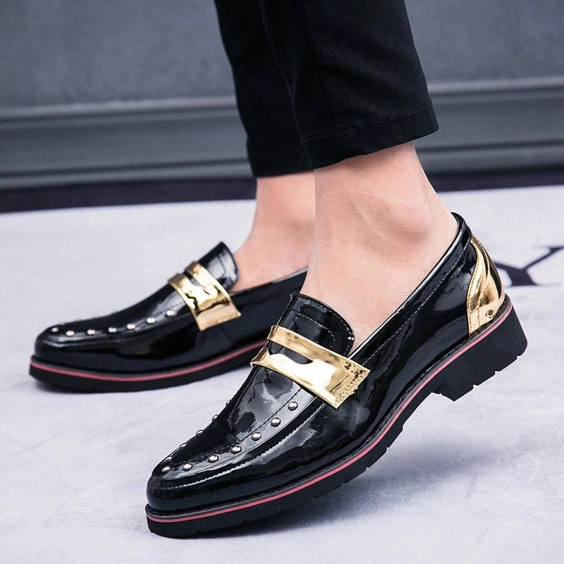 

Men Leather shoes Anti-slip Loafers Shoes British Style Moccasins Flats Zapatos Hombre Man Casual club party Shoes Chaussures #K20O