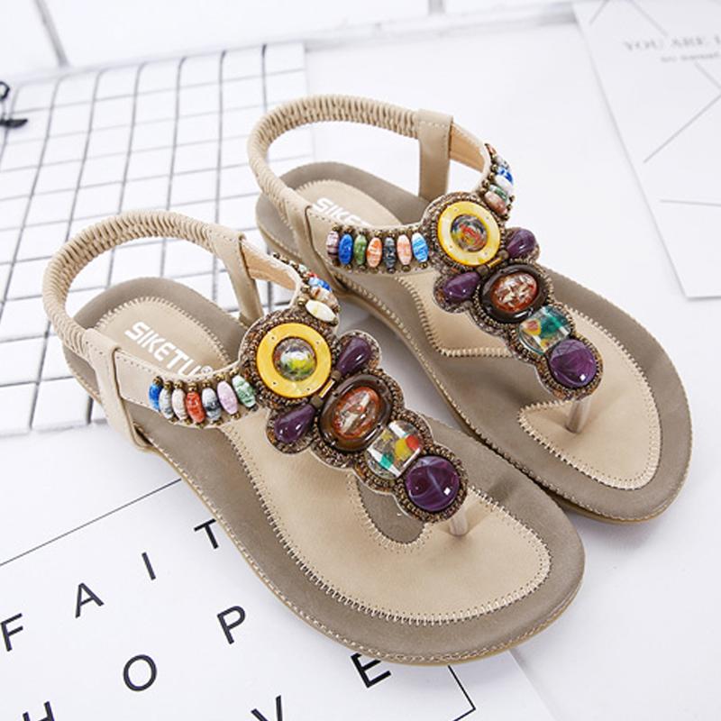 

Flat Sandals Ladies Beach Flip Flops Shoes Gladiator Women Shoes Sandles, Black