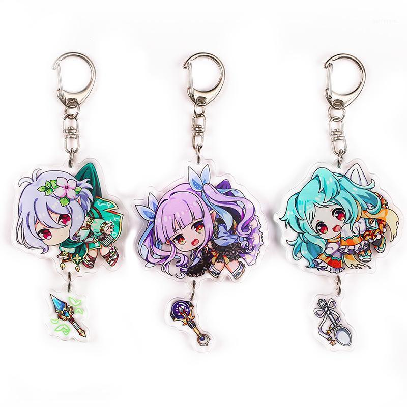 

Keychain Man Anime Key Chain Women Princess Connect Re Dive Key Ring Chain for Pants Acrylic Pendant Holder Fashion Brelok1