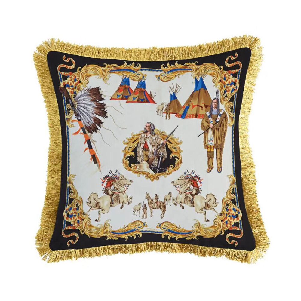 

European Luxury Pillow Covers Solid Burlap Pillow Case Classical Linen Square Cushion Cover Sofa Decorative Pillows Cases 8 Styles Available, Design 1#
