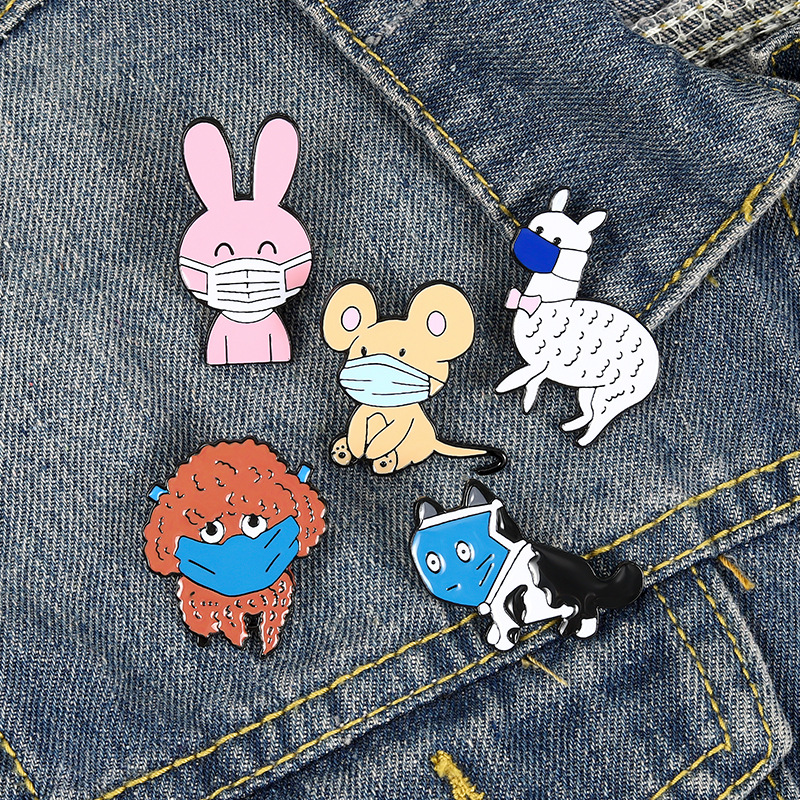 

Cute Cartoon Animal Sheep Rabbit Enamel Brooches Pin for Women Girl Fashion Jewelry Accessories Metal Vintage Brooches Pins Badge Wholesale