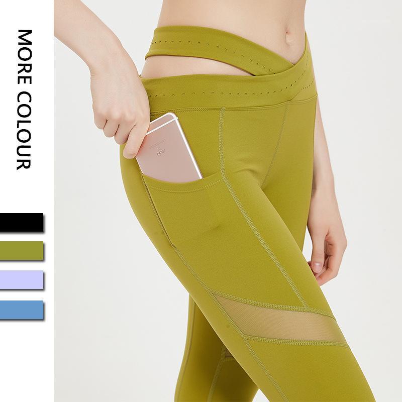 

Autumn and Winter New Style Cross Border Female Fitness Yoga Pants Bare Sense Sports Running Tight Trousers Female High-waisted1, As pic