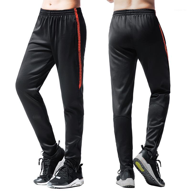 

2020 Summer Men's Soccer Pants Jogging Fitness Leggings Workout Running Sports Football Pants Soccer Trousers With Pocket Zipper1, 6613 black rose red