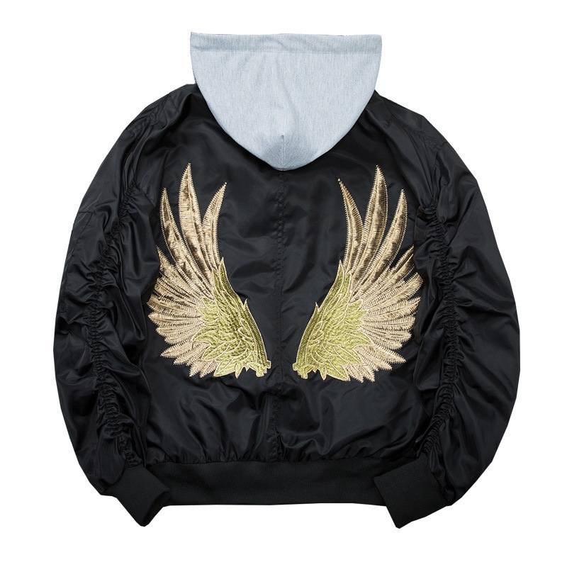 

2021 New Female Male Wing Embroidered Baseball Jackets Youth Hip Hop Jacket Hoodie Couple Spring Sweaters R2sn UA8L, Black