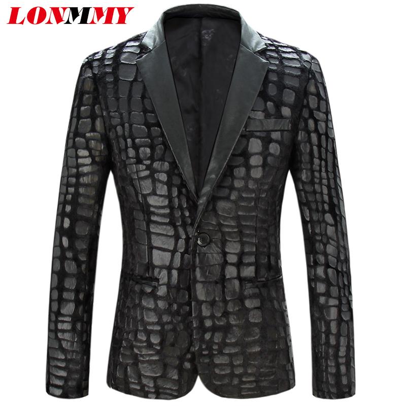 

Men's Suits & Blazers LONMMY M-4XL Men And Jackets Crocodile Pattern Fashion Slim Fit Mens Blazer Jacket Suit Wedding Dress 2021, 873