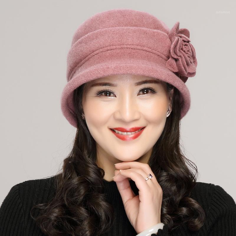 

New Winter Wool Hat Lady Fashion Woolen Basin Hat Mother Warm Fisherman's Elder Winter Knitted Warm Wear B-77661, Style1