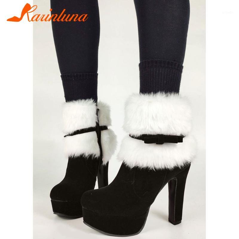 

women's Leisure Fashion New Arrivals Design Shoes Women Flock Red Black Top Quality Shot Plush Zip Ultra High Heels Ankel Boots1