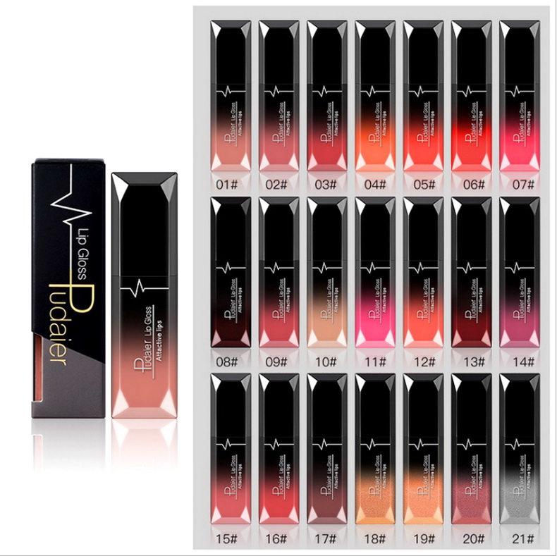 

Pudaier Brand Makeup Matte Lip Gloss 21Colors WaterProof Attactive Lipgloss Fashion Matte Long-Lasting Liquid Lipstick 7.5g, Mixed color