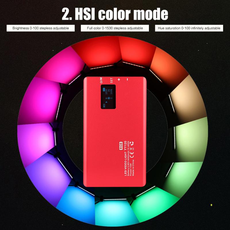 

Portable RGB Color Panel Rechargeable LED Video Light 2500K 8500K Dimmable Studio Photography 2500K 8500K Dimmable