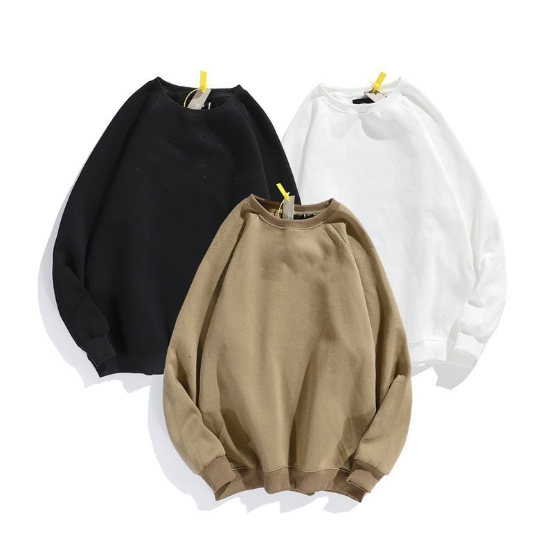 

Men sweatshirts trendy brand for couples classic letters embroidery pure cotton warm loose hoodie plus fleece top Pullover, Customize