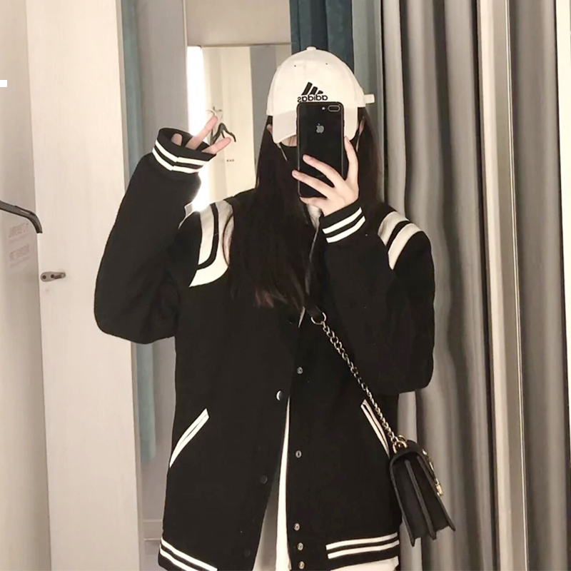 

Spring 2021 New Fall Celebrity Women's Baseball Fashion Black and White Jacket F43c SC86