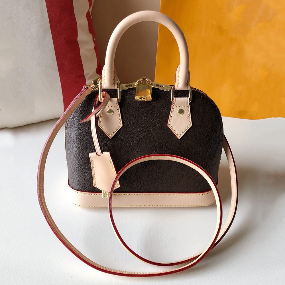 

Top quality Alma BB leather Damier Ebene handbags shoulder bag luxury SOUL handbag Monogram shell bag M53152 Free shipping! totes handbags, Brown plaid