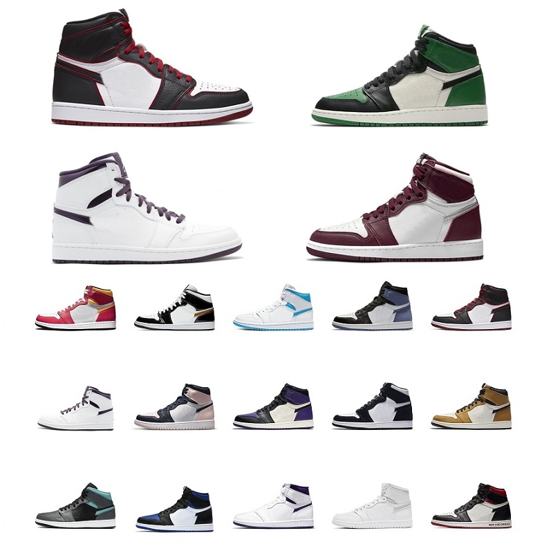 

Mens 1 1s Jumpman Boots Mens Basketball Shoes retro Mid Light Smoke Grey University Blue royal Black And White panda purple Orange women spo