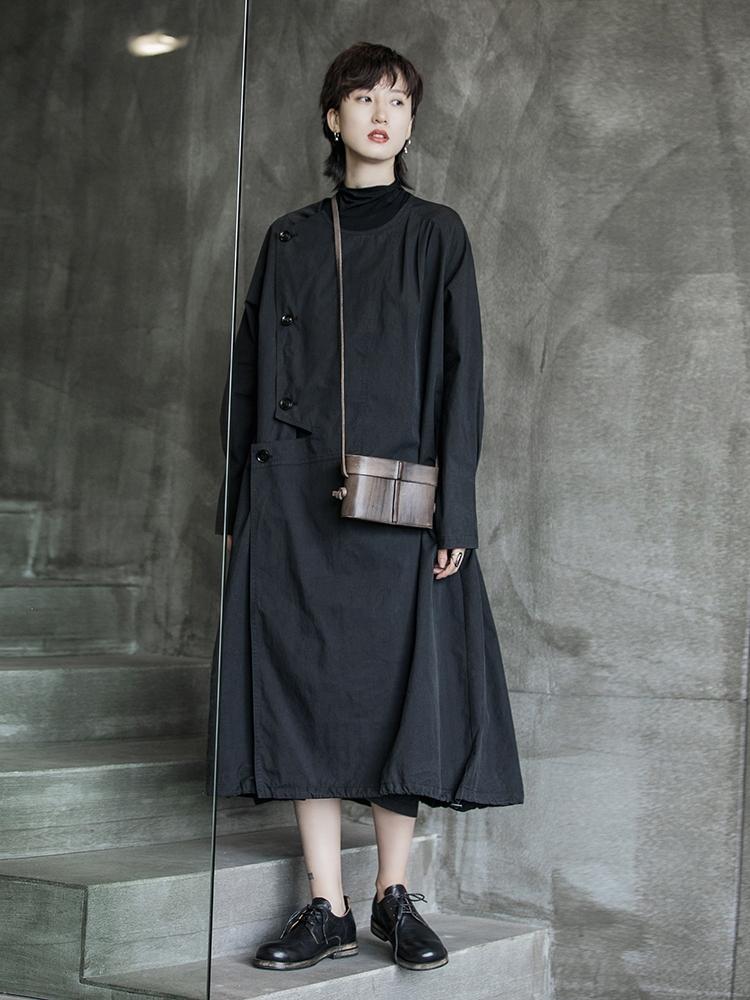 

Owen seak Women Cotton Parker Coats High Street Style Clothing Trench Autumn Dust Women Coats Windbreaker Black Trench