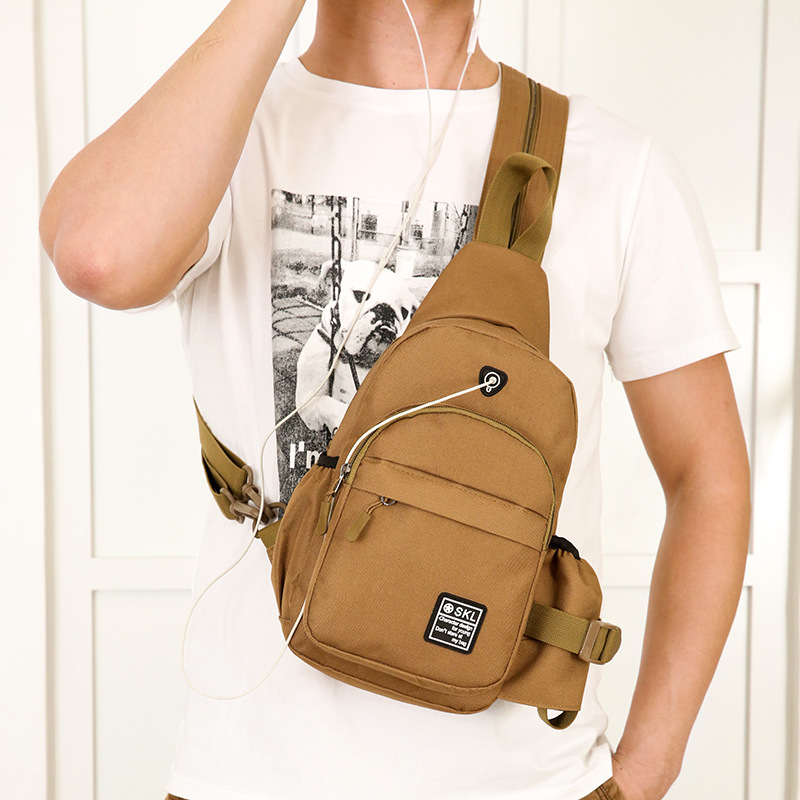 

2020 Bosom New Male Messenger Camouflage Chest Bags Water Bottle Bag Belt with Earplug Qglg