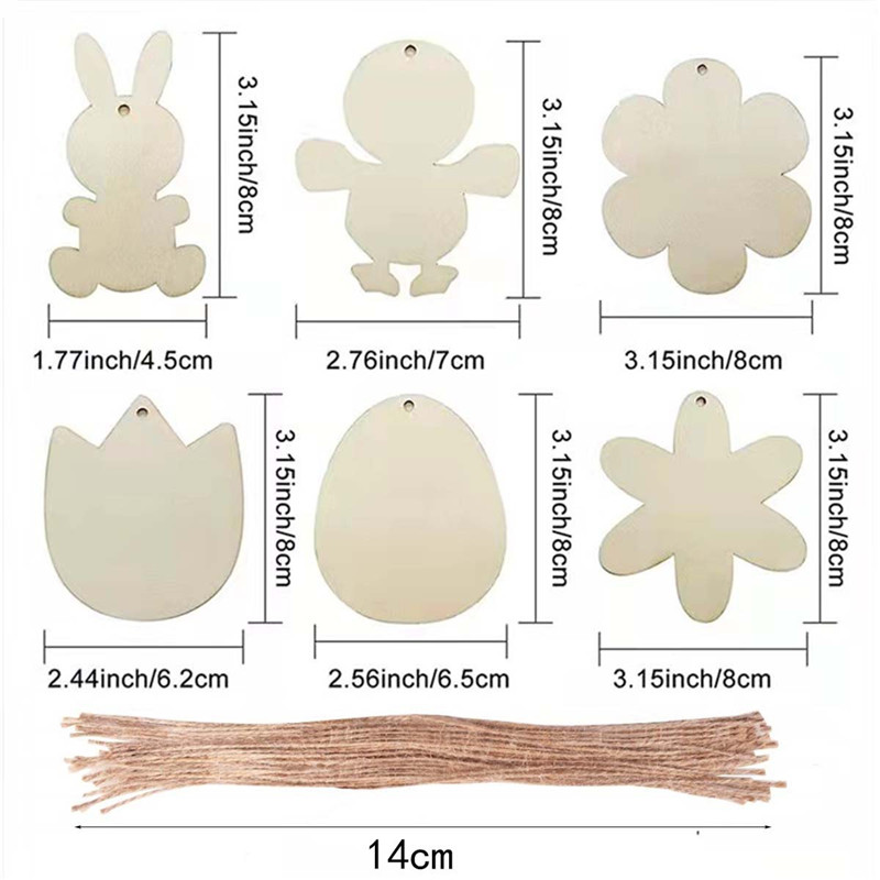 

Party Supplies Easter egg rabbit pendant chicken hollow hanging decoration with holes wooden home decoration dd974