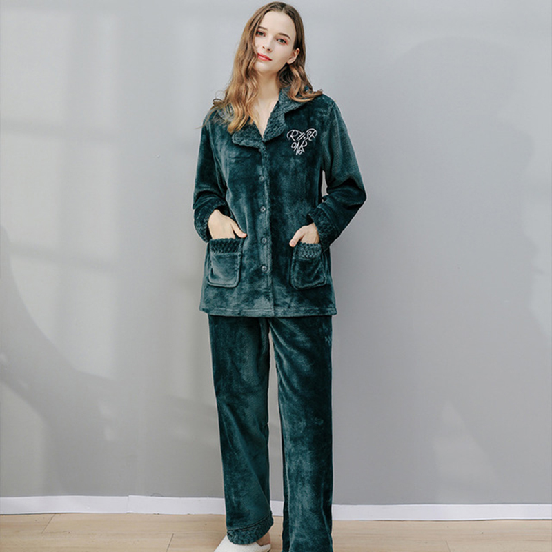 

2021 New Female Autumn Veet Pyjama Wrap Solid Women's Sleepwear Singl Collar Breasted Loose Plus Pajama Size Cqm6, Purple