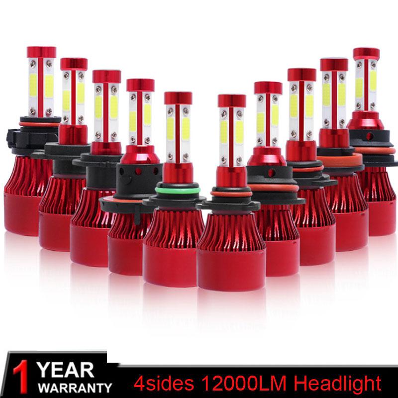 

New 4 Sides 12000LM 100W H8 H11 9005 9006 H4 H7 LED Mini Car Headlight Bulbs canbus Auto Led Headlamps Hi/Low 12V/24V 6000K