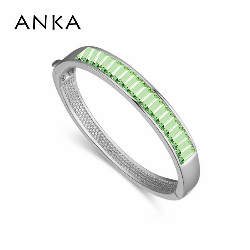 

ANKA New Geometric Bangles for Women fine polishing mirror finish with Rhodium plated Crystals from Austria #117605