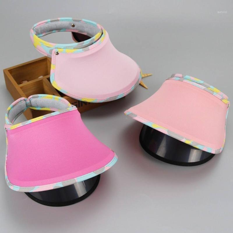 

Folding Hat kid girl children Korean Hat Summer Empty Travel Along Uv Sun Casual Solid Hats For girl Sun Visors1