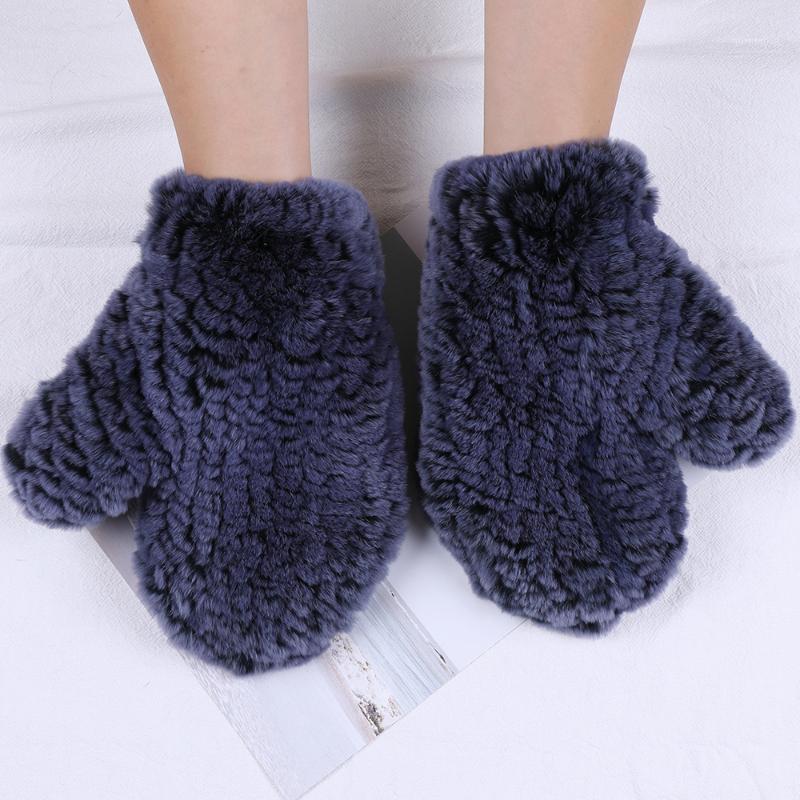 

Women's Winter Real Rex Fur Wrist Gloves Warm Thick Ladies Fur Mittens Elastic Girls Snow Ski Glove Mitts Elastic Soft1