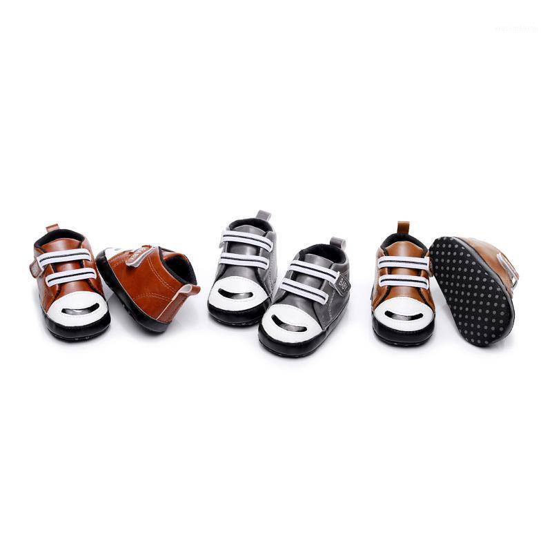 

2021 Baby Sneakers Letter Print Anti-Slip PU Leather Shoes Gym Simple Solid Color Casual Shoes For Boys Gray/Brown/Coffee1