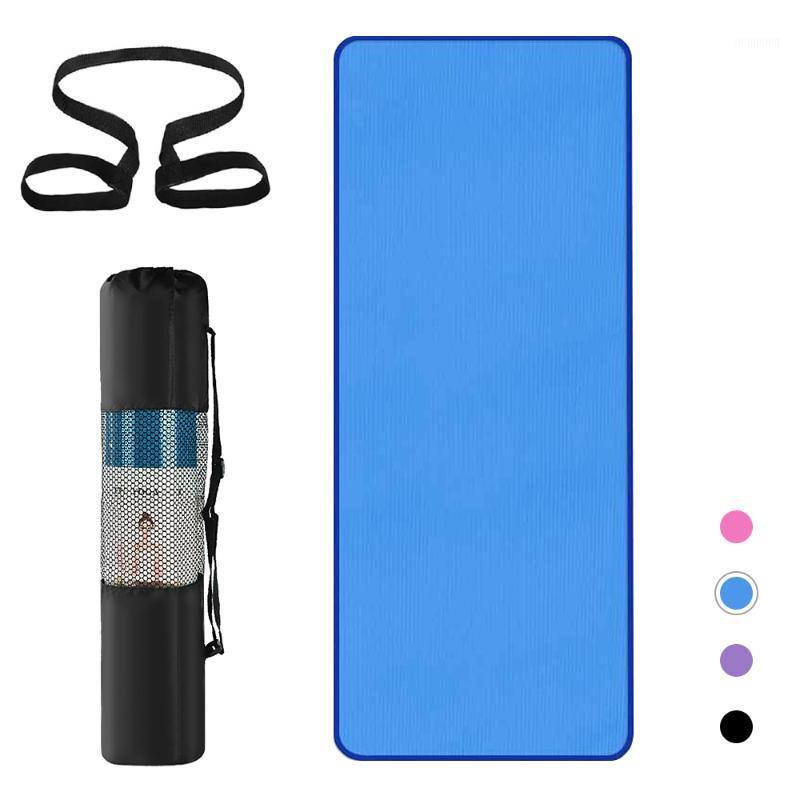 

Yoga Mat 10mm Thick NBR Non-slip Yoga Mat for Men Women Woukout Fitness Home Gym Exercise Pilates Pads 183 * 61 * 1cm1, Black