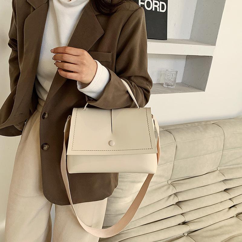 

High Quality Handbags Vintage Flip Messenger Bag Design Bags PU Leather Soft Crossbody Purses for Women 2021, Beige
