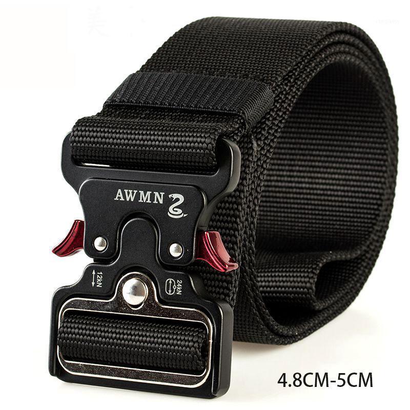 

Tactical Belt Men Adjustable Heavy Duty Waist Belts with Metal Buckle Nylon Belt Hunting Riding Accessories1, Brown