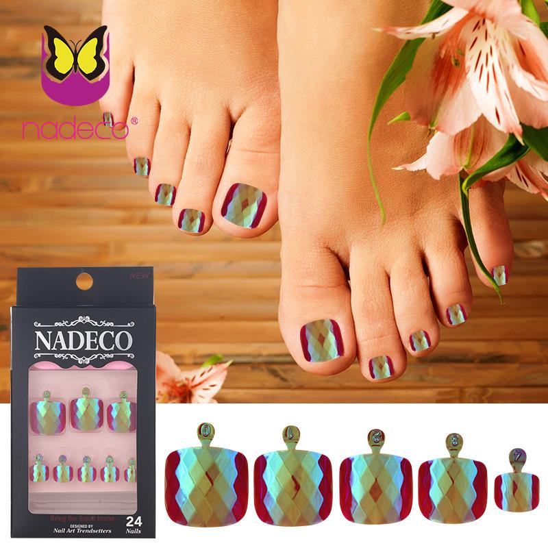 

Color Toenail Mermaid Nail Tips Colorful Mirror Symphony a Solid Color Toenails Nail Art, Ndk ljxc 11