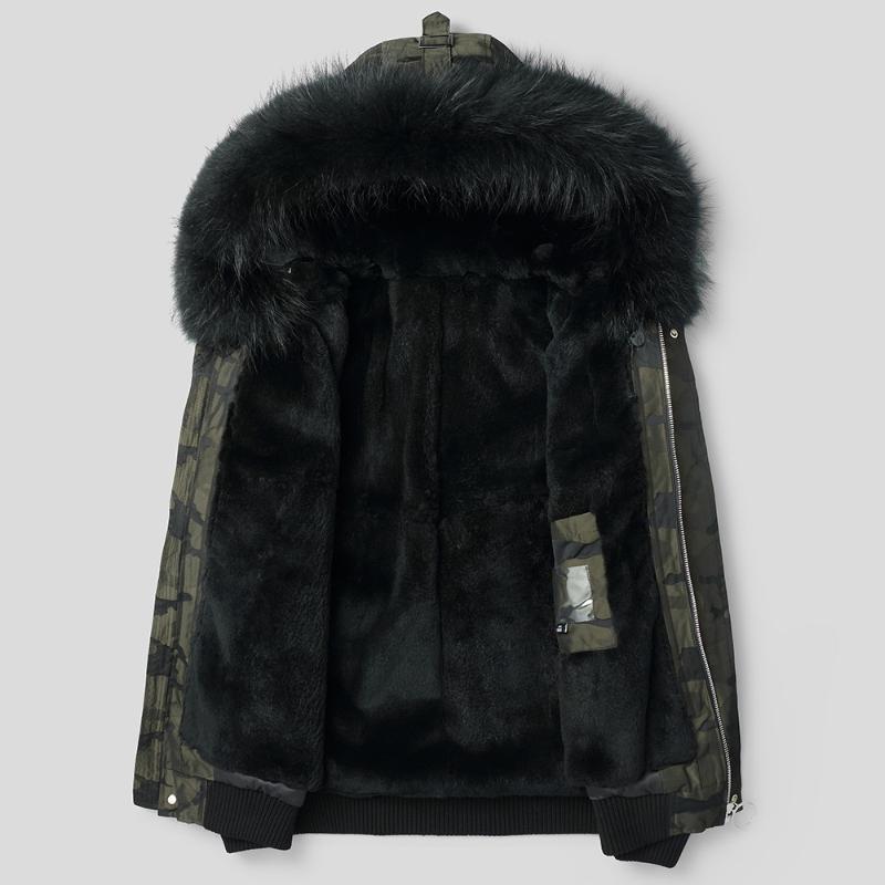 

Coat Men's Winter Real Liner Warm Parka Men Raccoon Fur Collar Camouflage Jacket F-CQ-2206 MY1824, As the picture