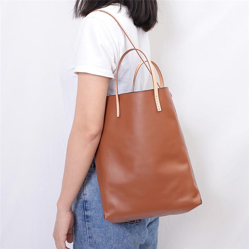 

Genuine Leather Bucket Bag Simple Handbag Shoulder Bags For Women All-Purpose Shopping Tote Sac Bolsa Feminina, 8759