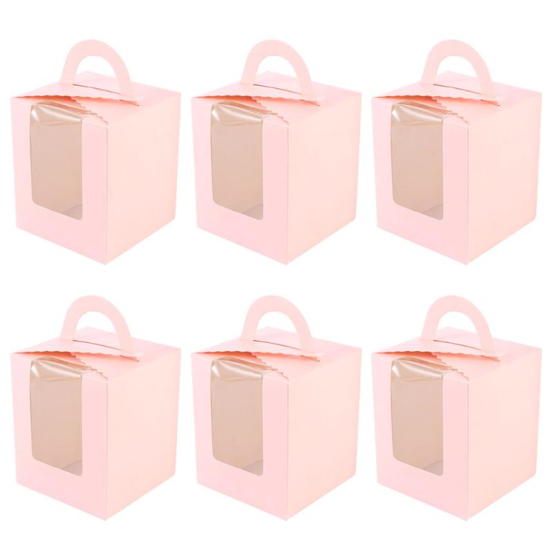 

50Pcs Portable Single Design Cake Boxes Paper Cupcake Packing Box Party Supplies