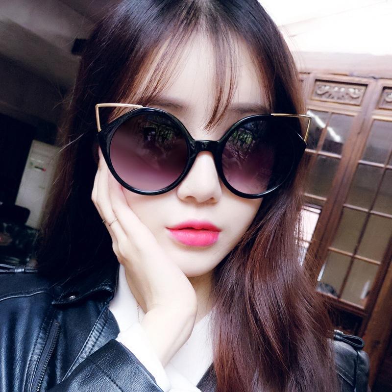 

2020 new fashion ladies cat eye sunglasses men's retro round UV400 glasses classic design driving goggles