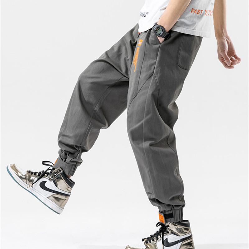

Men's new spring Harlem loose casual Leggings ins fashion men's overalls, Black