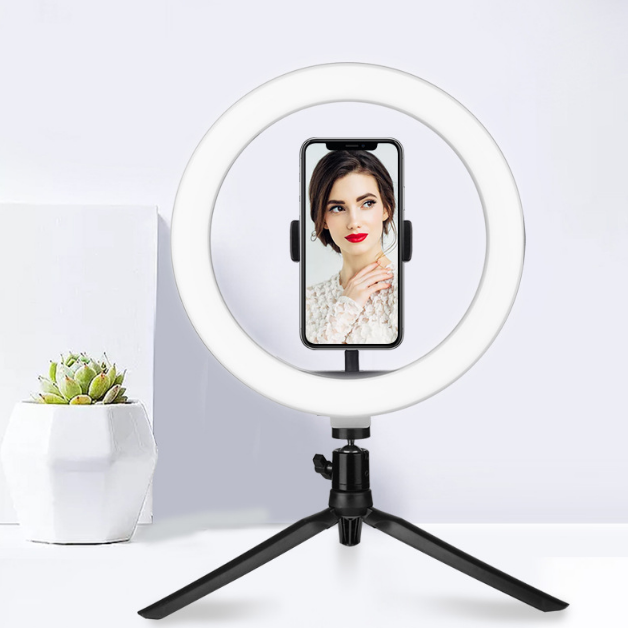 LED Light tik tok Ring Studio Photo Video Dimmable Lamp Tripod Selfie Camera Phone Stand for sale-image-607128468