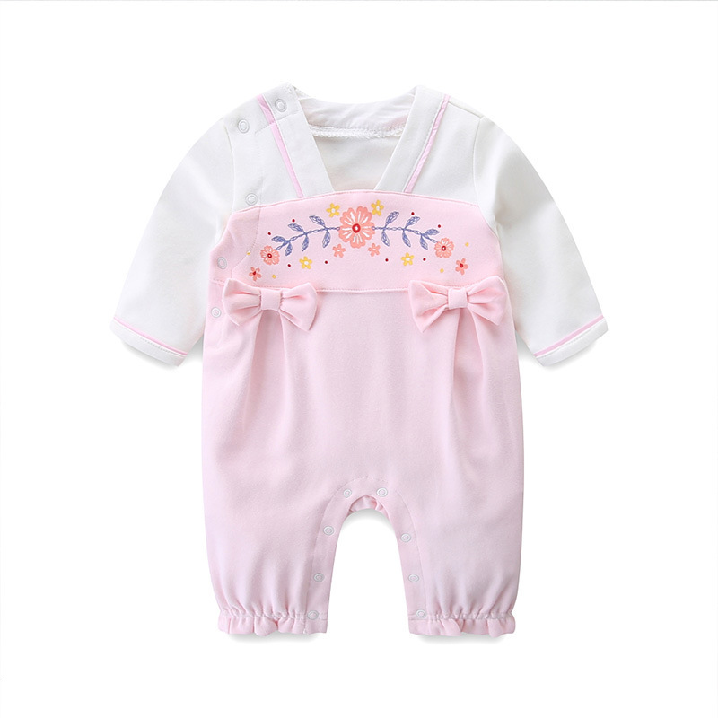 

New 2021 Spring Newborn Baby Girl Clothes Long Sleeve Embroidery Princess Jumpsuit Autumn Infant Girls Rompers K1mq, Pink