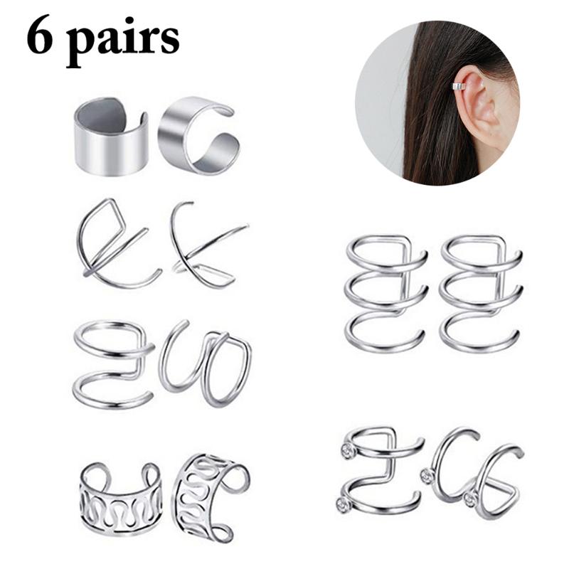 

On Cartilage Earring Cuff Piercing-clip Ear Rock Wrap Fashion Pairs 6