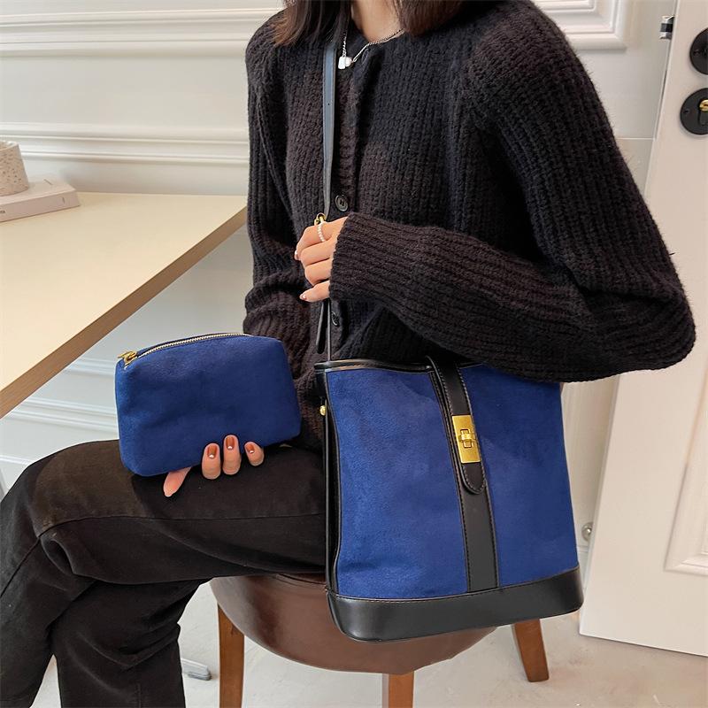 

Evening Bags Simplicity Composite Bucket Bag Women Nubuck Leather Soft Solid Crossbody Fashion Green Casual Sac Shoulder Bolso Mujer Trend