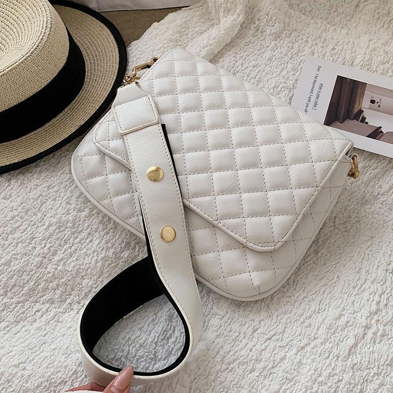 

Elegant Female Square Crossbody Bag 2021 Fashion New Quality PU Leather Women's Designer Handbag Lattice Shoulder Messenger Bag, Black