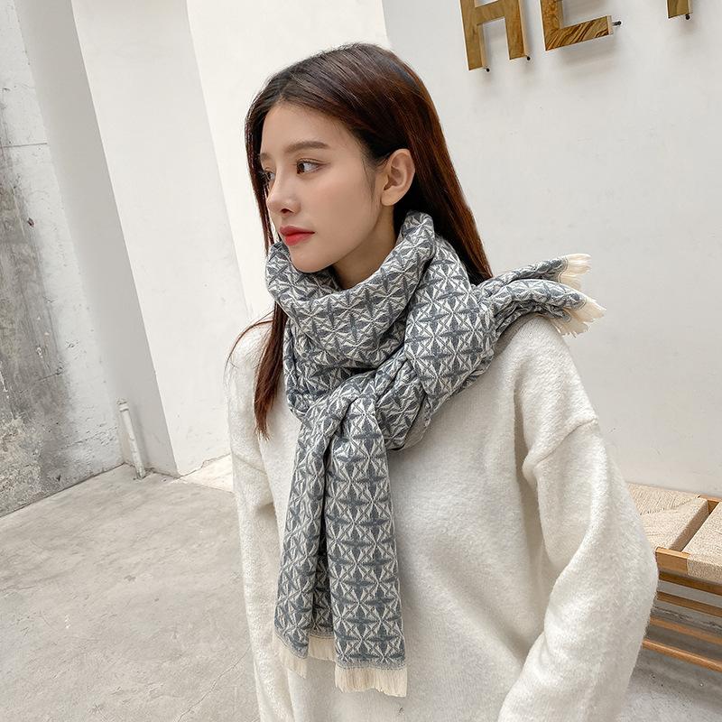 

Royalmaybe Scarf female winter imitation cashmere thickened warmth and color matching scarf female shawl student