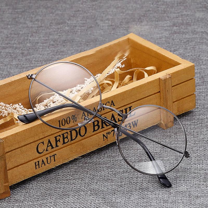 

Fashion Vintage Men Women Eyeglasses Frame Round Spectacles Clear Lens Personality Glasses Frame Anti-Blu-Ray Goggles Eyewear