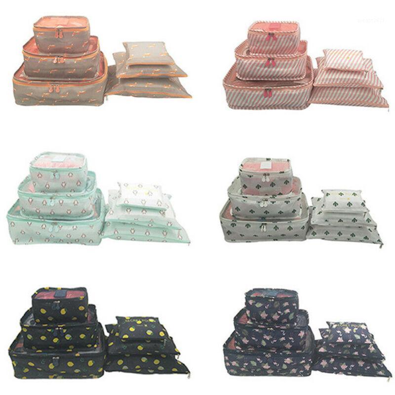 

Fashion Style Six-piece Set Portable Nylon Travel Storage Bag Clothes Packing Cube Luggage Organizer Set1