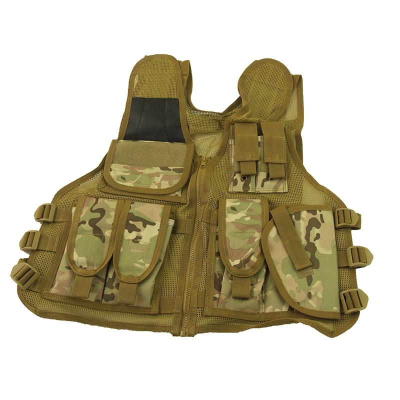 

Multicam Tactical Vest Hunting Combat Mesh Vest Outdoor Fishing Molle For CS Wargame Hunting Accessories, As pic