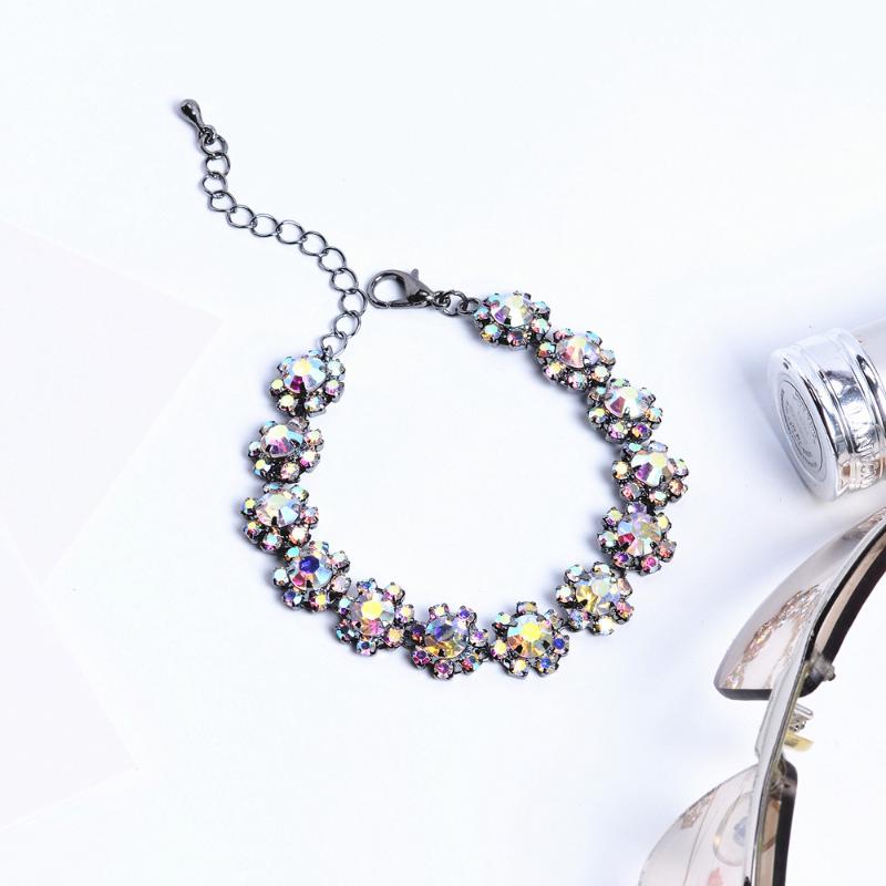 

Colorful Crystal Bracelet, Cute Round Rhinestone Jewelry, Black/S ilver Fashion Girl Accessories CORUIXI L10336