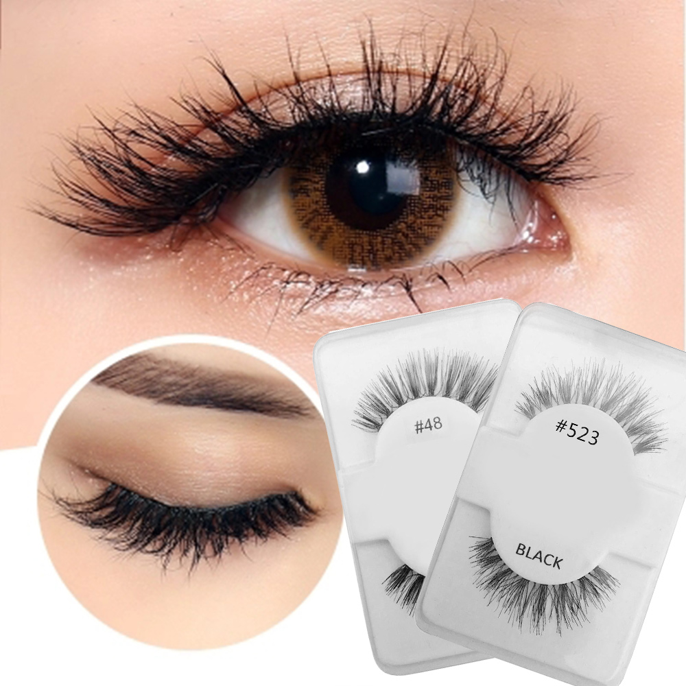 

1 Pairs Natural Black Long Sparse Cross False Eyelashes Fake Eye Lashes Cosmetics Extensions Makeup Tools