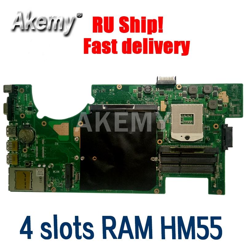 

G73JH For Asus G73 G73J G73JH G73JF mainboard 4 slots RAM laptop motherboard HM55 REV2.0 Test work 100%