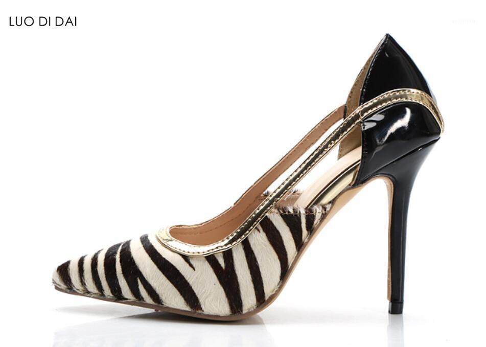 

2021 New autumn women wedding shoes ladies party shoes zebra printed pumps patent leather high heels dress mix color pumps1, As pic
